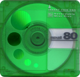 green minidisc with maxwell logo